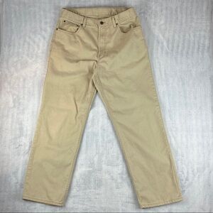 L.L. Bean Khaki Jeans Men's Sz 34 X 30 Straight Leg 100% Cotton